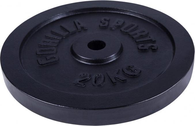 Produktbild Gorilla Sports Hantelscheibe Guss Schwarz 1,25-15 KG (1 x 20 kg)