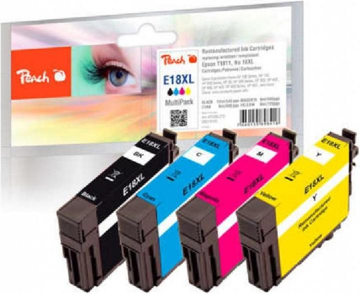 Actual product image Peach Economy ink cartridges compatible with T1816, T181 (M, C, Y, FC)