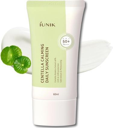 Actual product image iUNIK Centella Calming Vegan Moisture SPF 50+ PA++++ Non-Sticky Light-Weight Daily Sunscreen Reef-Sa (Suntan cream, SPF 50+, 60 ml)