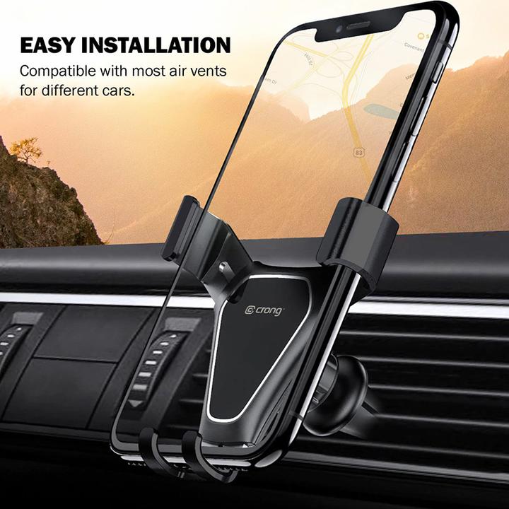 Actual product image Crong Gravity Auto-Clip CRG-CH4-BLK car mount