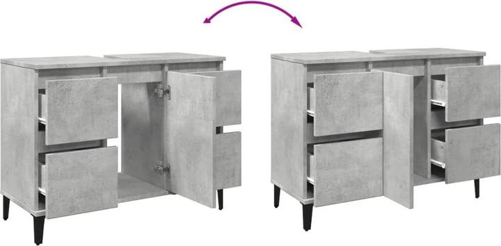 Image du produit VidaXL Waschbeckenunterschrank Unterschrank Badschrank Betongrau Holzwerkstoff (80 x 33 x 60 cm)