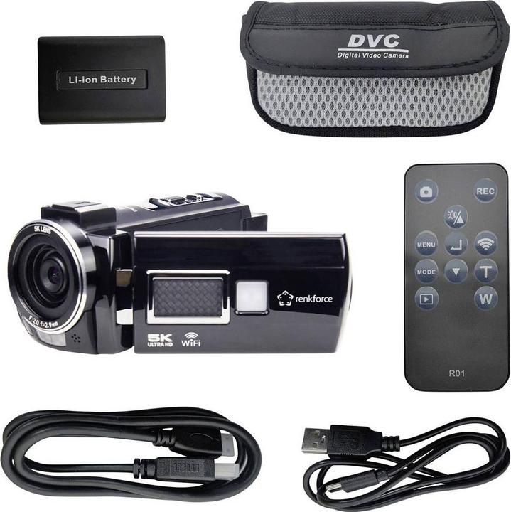 Actual product image Renkforce RF-DV-200 Camcorder 5K 7.6 cm 3 Zoll 8 Megapixel Schwarz