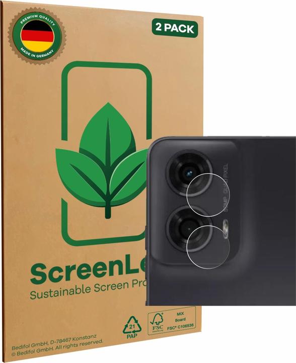 Productafbeelding ScreenLeaf Schutzfolie nachhaltiger Displayschutz Display Schutz Folie Klar Transparent (2 Stuk, Motorola Moto G24 voeding)