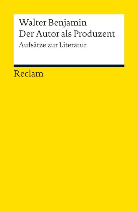 Actual product image The author as producer (German, Walter Benjamin, 2012)
