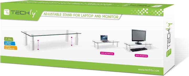 Actual product image Techly Universal glass storage table, 580 x 210 x 130 mm