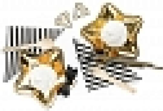 Image du produit Partydeco Couverts en bois avec motifs noirs (18 x)