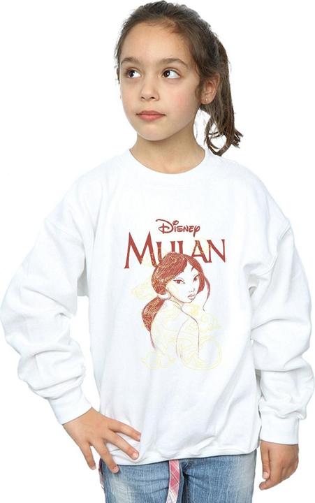 Actual product image Disney Girls Mulan Dragon Sketch Sweatshirt (128)