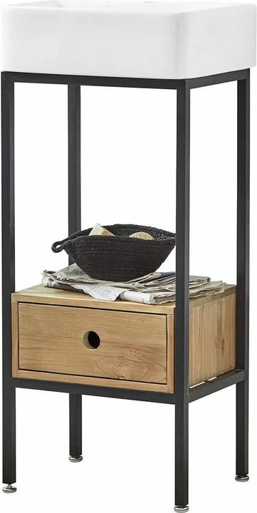 Loberon Waschtisch Maeva schwarz/weiss/braun