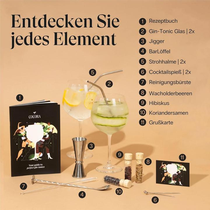 Actual product image Cocora Gin and tonic cocktail set