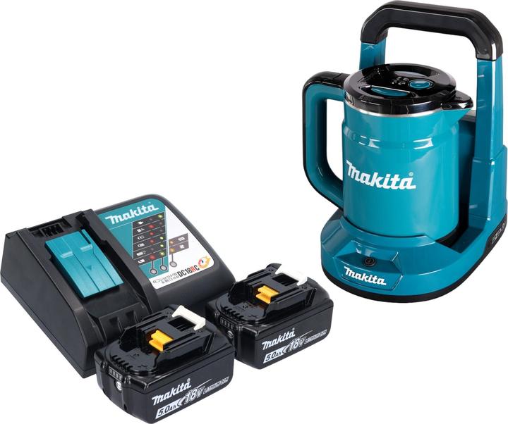 Image du produit Makita DKT 360 RT2 Bouilloire sans fil 36 V ( 2x 18 V ) 0,8 L + 2x batterie 5,0 Ah + chargeur (0.80 l)