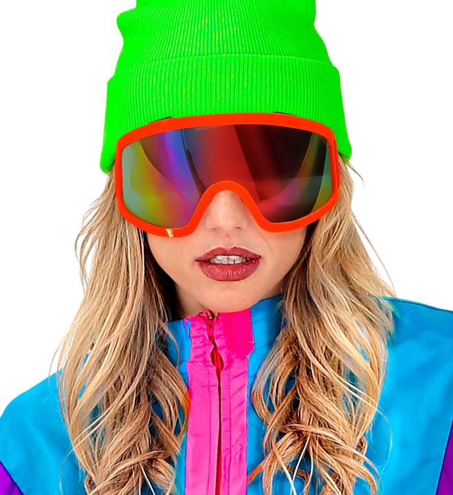 Image du produit Widmann Lunettes de ski néon orange années 80