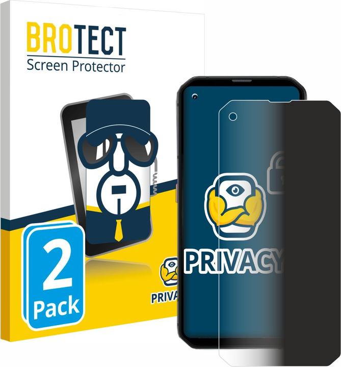 Productafbeelding BROTECT Anti-spionnetje privacyfolie Beschermfolie tegen blauw licht (2 Stuk, Blackview BL6000 Pro)