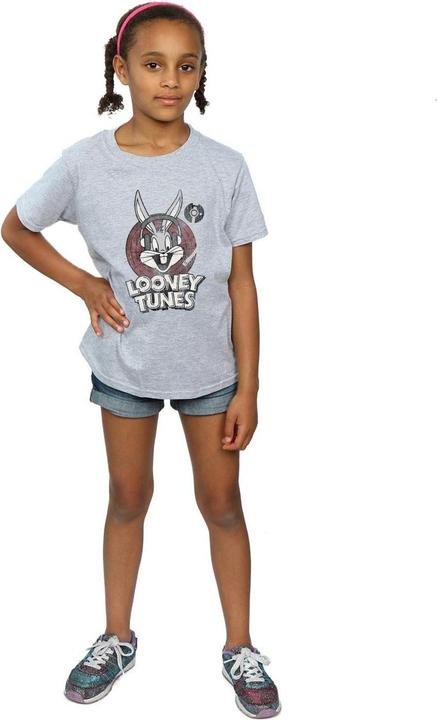 Actual product image Looney Tunes Girls Bugs Bunny Circle Logo Cotton T-Shirt (152, 158)