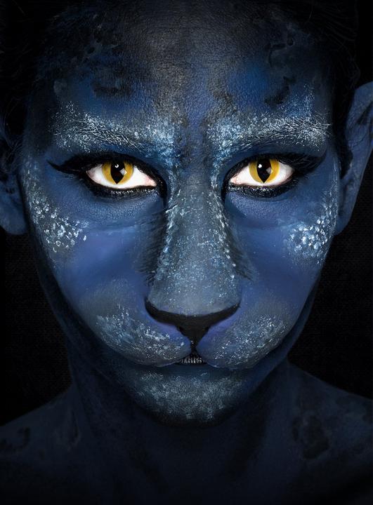Actual product image Metamorph Katze Monatslinsen Raubtier Kontaktlinse ohne Stärke (Yellow)