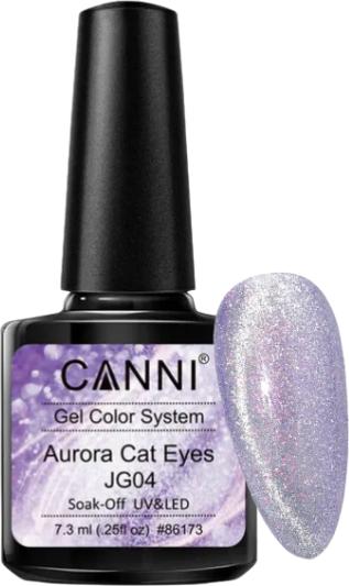 Canni Gellack Cat Eyes Aurora Violett Glitzer / JG04 UV/LED (Violett, Gel-Effekt Nagellack)