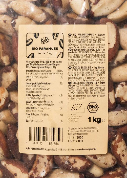 Image du produit KoRo Cerneaux de noix du Brésil bio (1000 g)