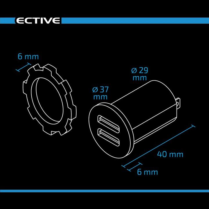 Immagine prodotto Ective Doppia presa USB integrata 5V 1/2.1A