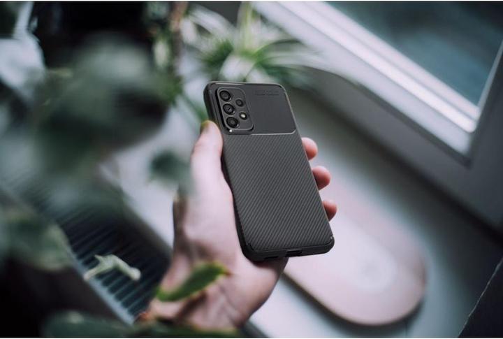 Actual product image OEM Back panel cover Case CARBON PREMIUM for SAMSUNG A34 5G black (Samsung Galaxy A34 5G)