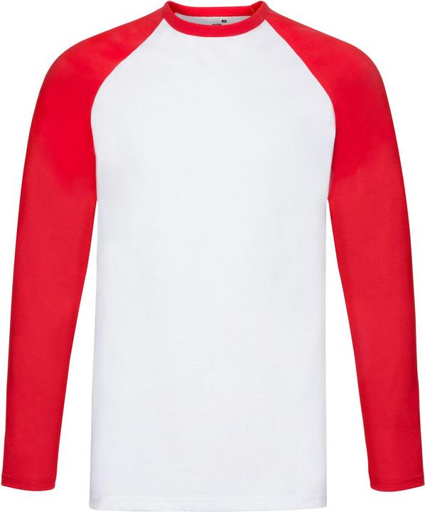 Actual product image Fruit of the Loom Unisex Adult Contrast Long-Sleeved Baseball T-Shirt (M)