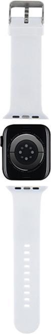 Image du produit Karl Lagerfeld Pasek KLAWLSLKNH Apple Watch 42/44/45mm biały/white strap 3D Rubber Karl Head (42 mm, 44 mm, 45 mm, Acier inoxydable, Silicone)