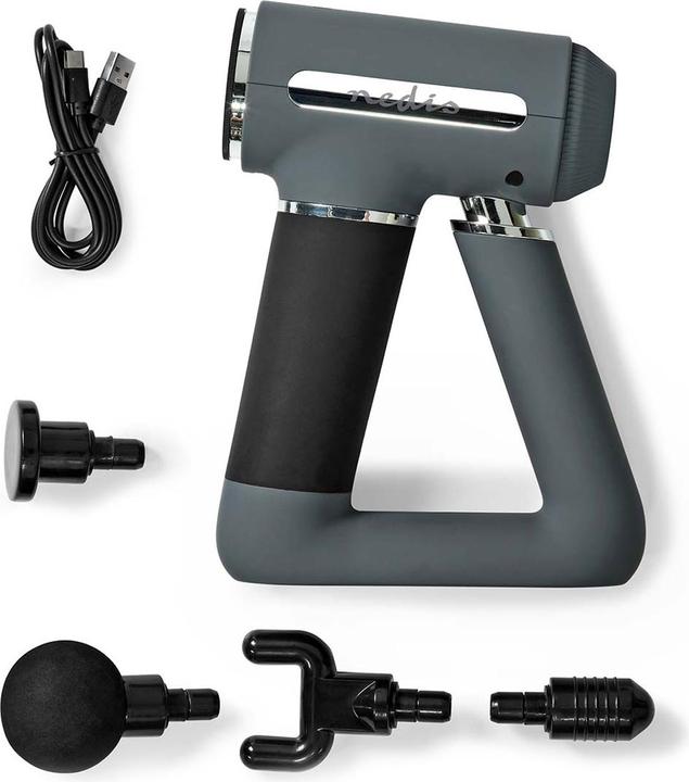 Produktbild Nedis Sport-Massagepistole Batteriebetrieben Eingebautes Lithium Ion Wiederaufladbar 6 Massagemodi U