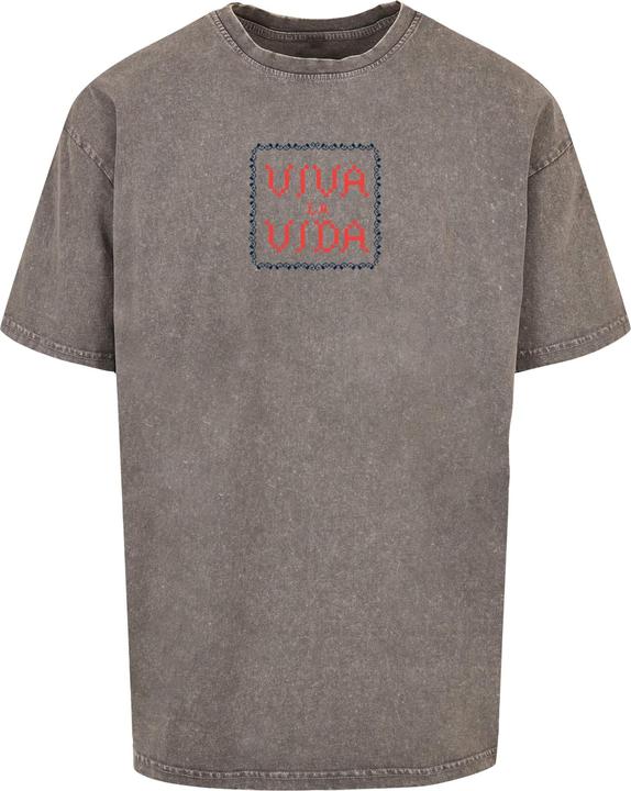 Produktbild Merchcode Frida Kahlo - Pixels viva la vida Acid Washed Heavy Oversize Tee - 118139 (S)