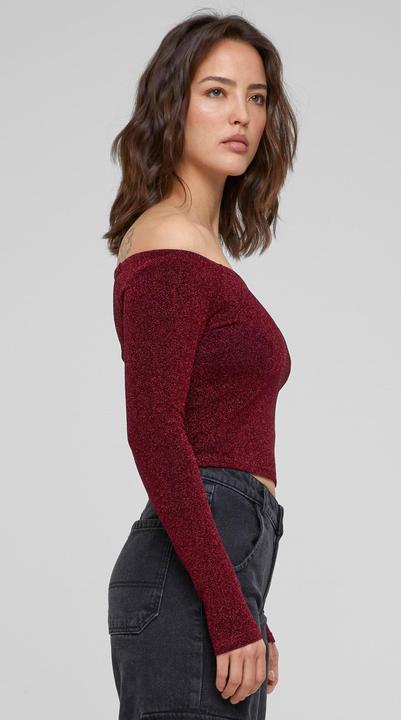 Actual product image Urban Classics Ladies Off Shoulder Glitter Longsleeve (4XL)