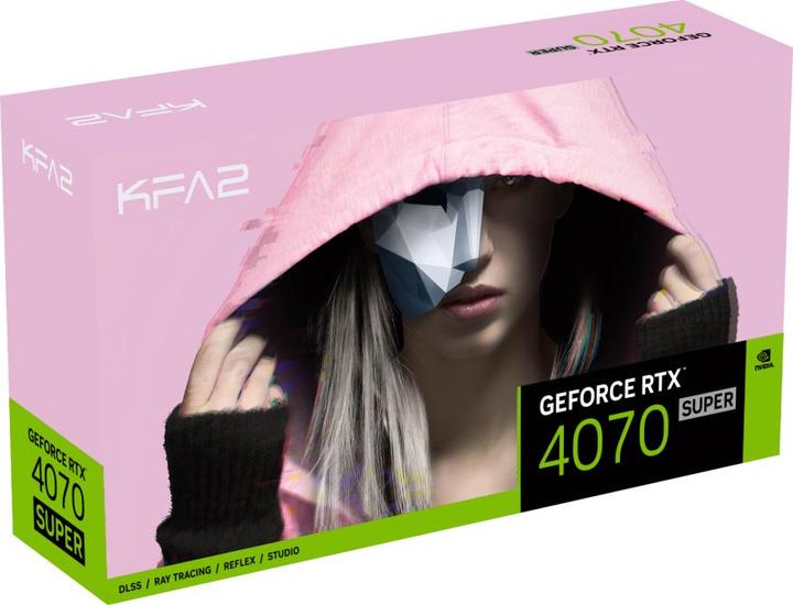 Actual product image KFA2 PCIe GeForce RTX™ 4070 Super EX GAMER Pink 1-Click OC 12GB GDDR6X 192-bit DP*3/HDMI DLSS 3 (12 GB)