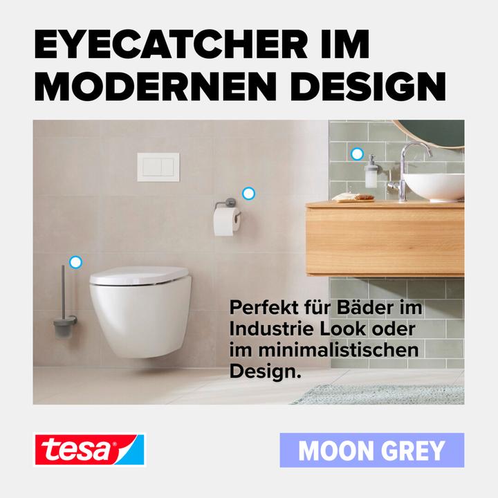 Actual product image tesa MOON GREY Towel hook incl. adhesive solution without drilling