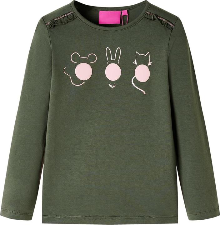Actual product image VidaXL Children's long-sleeved shirt khaki 92,Material: 95 % cotton. 5 (92)