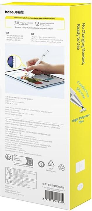 Image du produit Baseus Smooth Writing III magnetic stylus 3in1 (white)