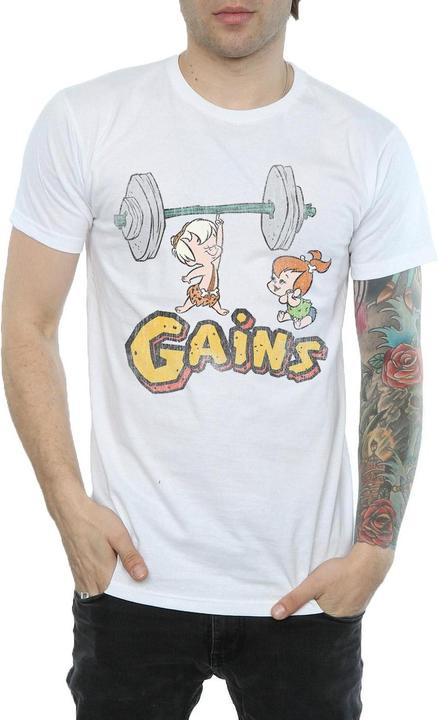 Actual product image The Flintstones Mens Bam Bam Gains Distressed T-Shirt (3XL)