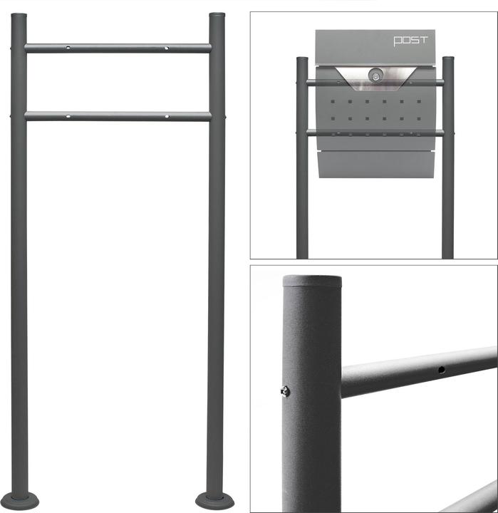 Produktbild Wiltec Briefkasten Ständer Anthrazit 120x50cm Postkasten Standbriefkasten Stahl