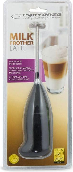 Actual product image Esperanza EKF001K Manual Milk Frother Latte Black