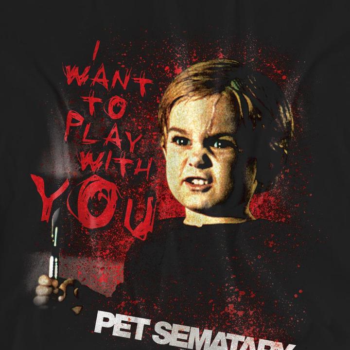 Actual product image Pet Sematary Unisex Adult I Want To Play T-Shirt (XL)