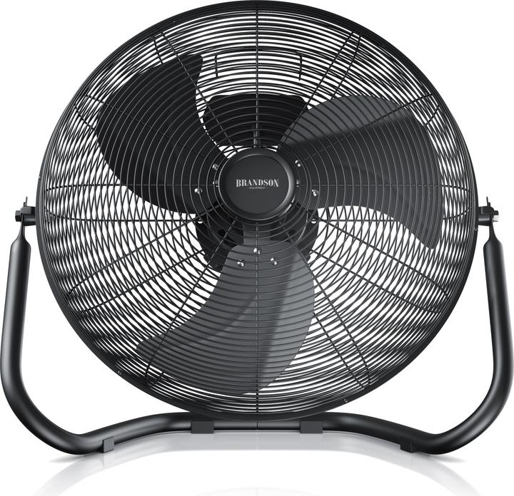 Actual product image Brandson Wind machine 53.5 cm Ø, retro floor fan 200W tiltable, carrying handle, high air flow rate, black (67 dB)