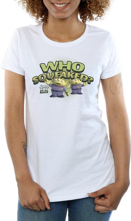 Actual product image Disney Womens/Ladies Toy Story Who Squeaked? Cotton T-Shirt (XL)