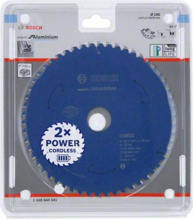 Actual product image Bosch Professional Zubehör Circular saw blade Expert for aluminum for cordless saws,190 x 1.8/1.3 x 30, 54 teeth