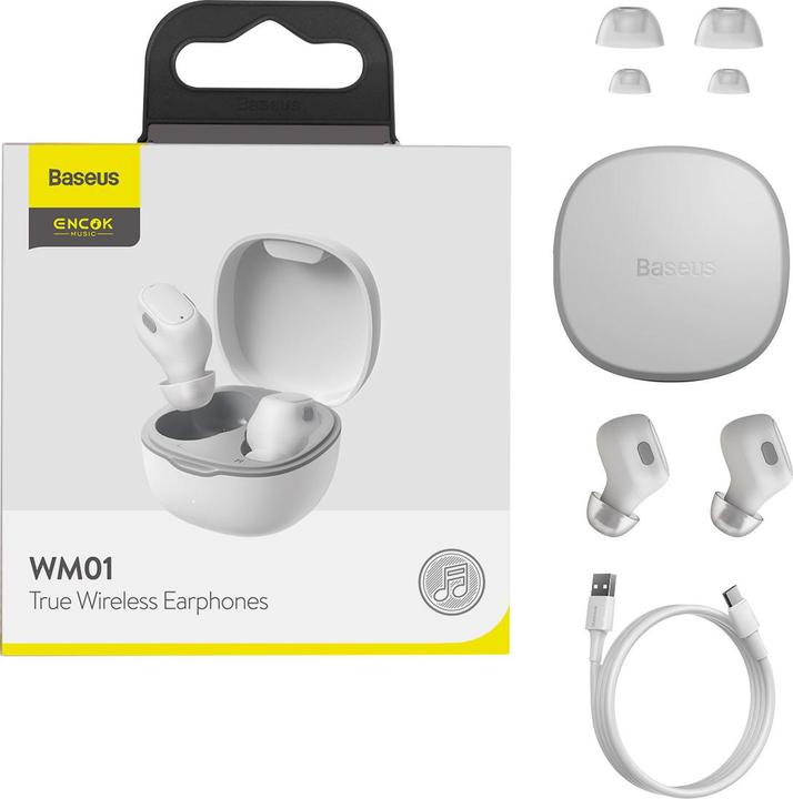 Image du produit Baseus Ecouteurs sans fil Encok WM01 (blanc) (5 h, Sans fil)