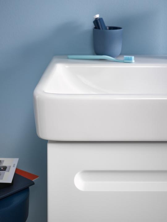 Produktbild Duravit Möbelwaschtisch No 1 mit Überlauf, 1 Hahnloch, weiss 600x460mm (460 mm, 600 mm)