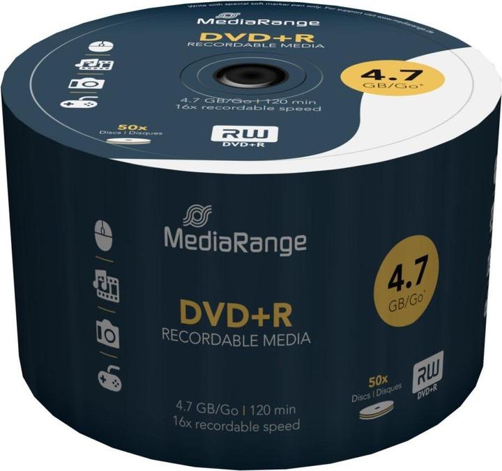 Produktbild MediaRange DVD+R 4.7GB, 50er Spindel (50 x)
