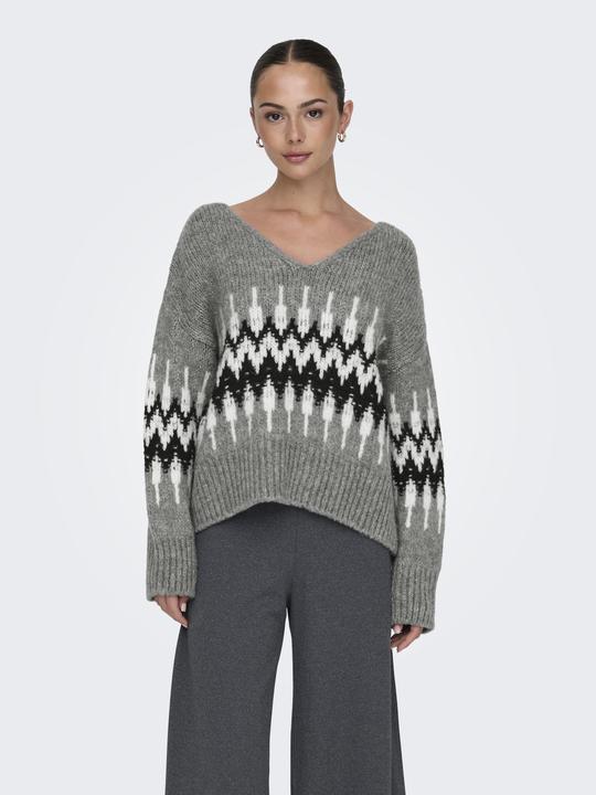Produktbild JdY Jdydinea L/S Rev V-Neck Jacq Pull Knt (L)