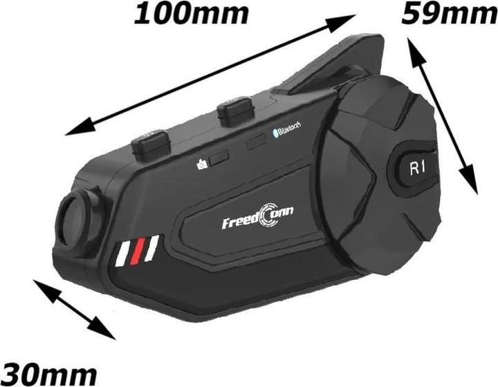 Image du produit FreedConn R1 PLUS E motorcycle intercom Black (ANC, 4 h, Sans fil)