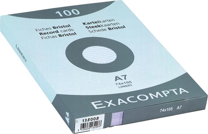Image du produit Exacompta Fiches A7, doublées (A7, 205 g/m², 100 x)
