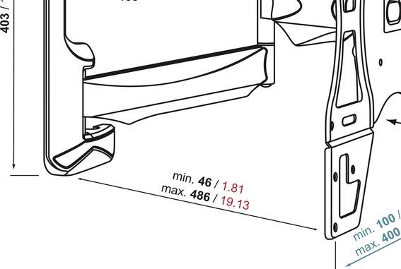 Actual product image Physix PHW-400M, Tilt&Turn mount, 26" - 37" (Wall, 43", 15 kg)