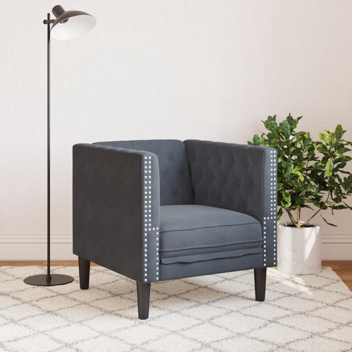 Immagine prodotto VidaXL Poltrona Chesterfield poltrona lounge poltrona club divano imbottito poltrona grigio scuro