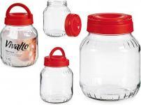 Vivalto glass jar 1,7l red lid (1.70 l)