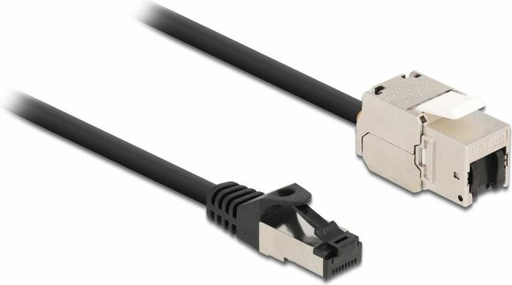 Delock Cable RJ45 male to Keystone Module RJ45 female Cat.6A 2 m black (S/FTP, CAT6a, 2 m)