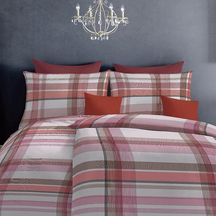 Immagine prodotto Fleuresse Mako-Satin Bettwäsche Milano 114323 rot (Set di biancheria da letto, 155x200 cm + 80x80 cm)