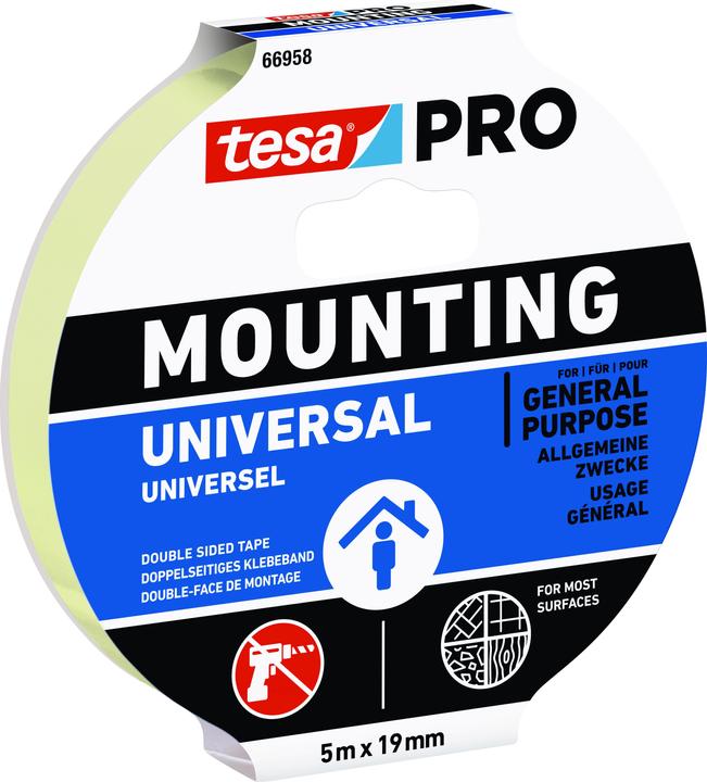 Produktbild tesa PRO Mounting UNIVERSAL Montageband, doppelseitig, selbstklebend (19 mm)